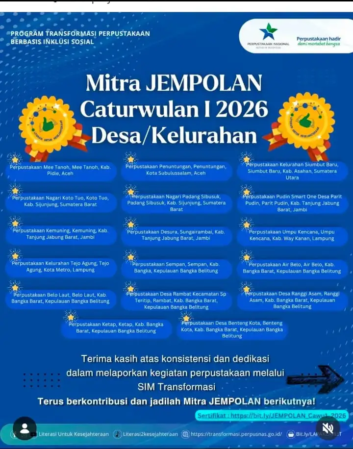 Bangka Barat Buktikan Desa Bisa Hebat, Perpustakaan Jadi Senjata Perubahan Sosial