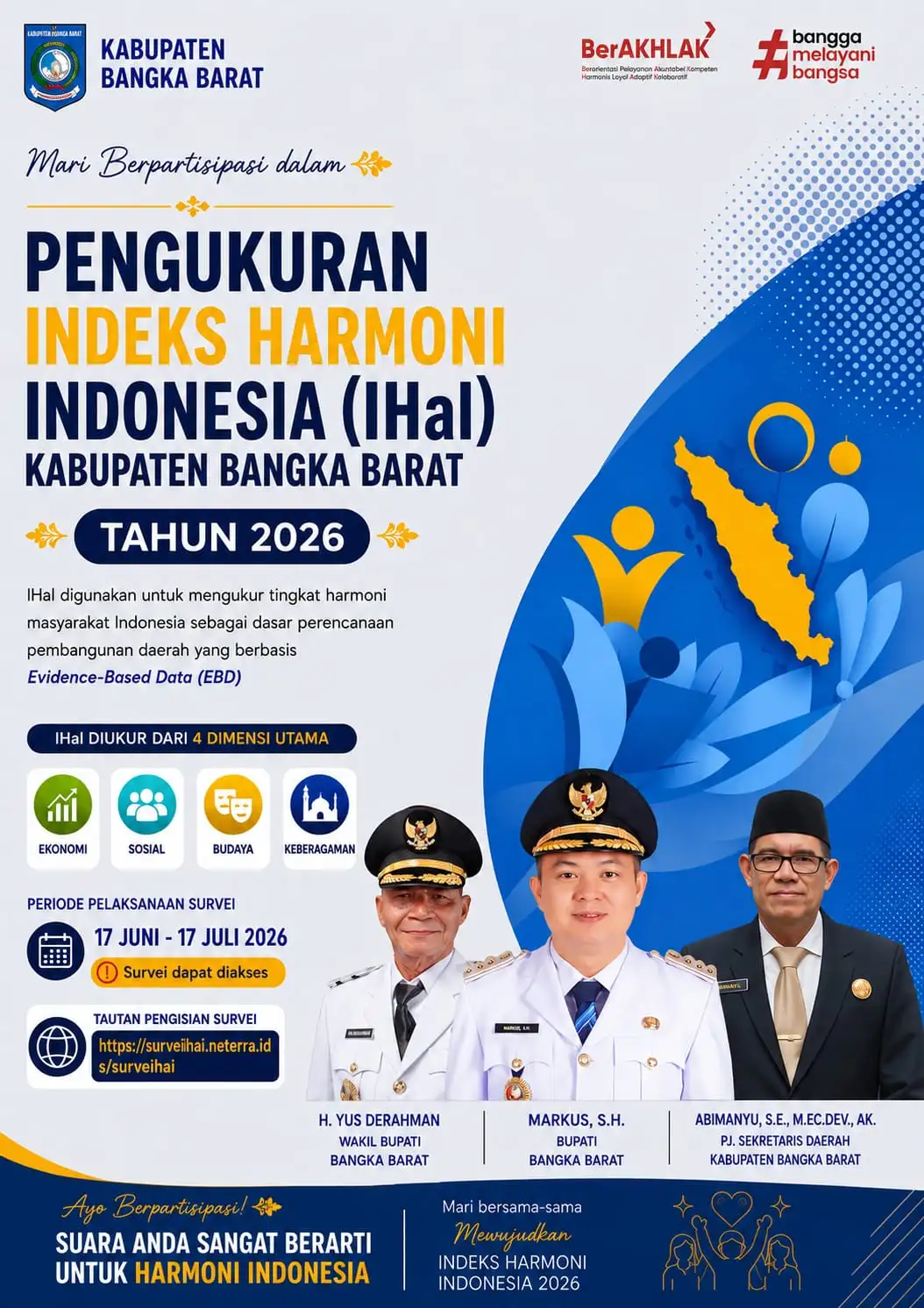 Pemkab Bangka Barat Ajak Masyarakat Sukseskan Survei Indeks Harmoni Indonesia 2026