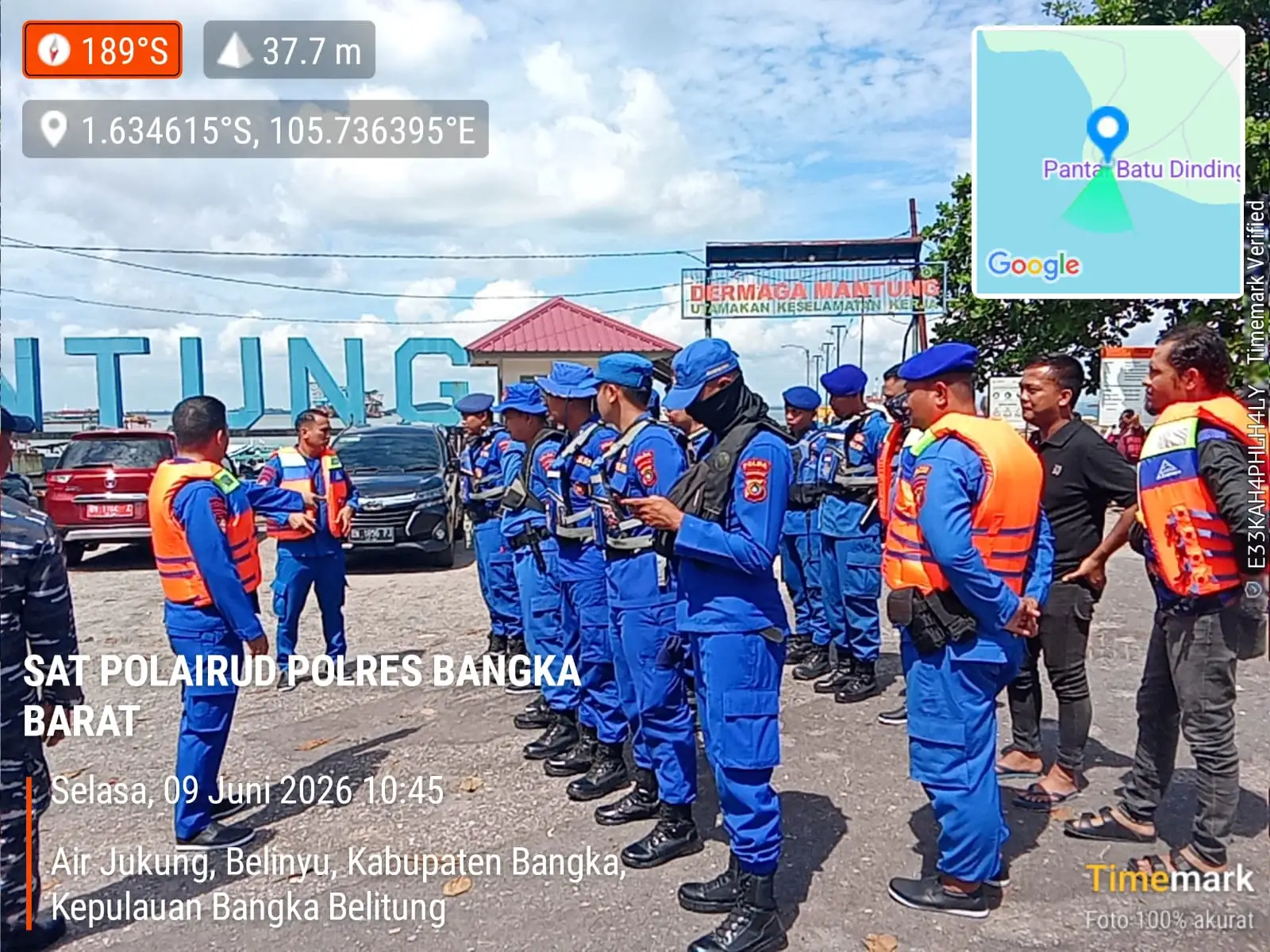 Polres Bangka Barat Tertibkan Ponton Tambang Ilegal di Teluk Kelabat Dalam