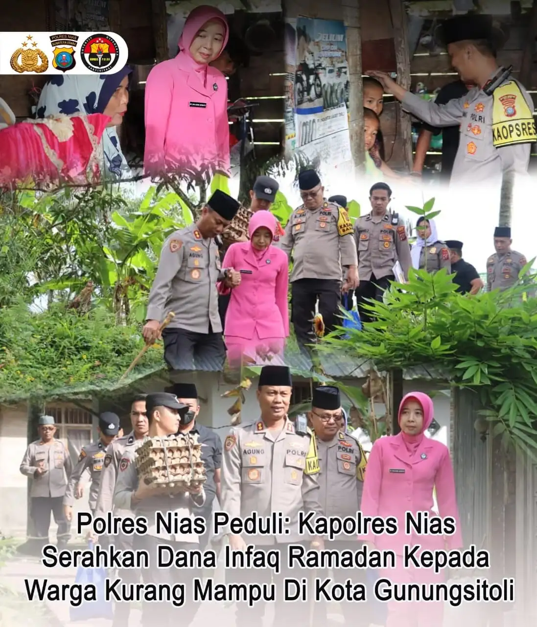 Polres Nias Peduli: Kapolres Nias Serahkan Dana Infaq Ramadan Kepada Warga Kurang Mampu Di Kota Gunungsitoli.