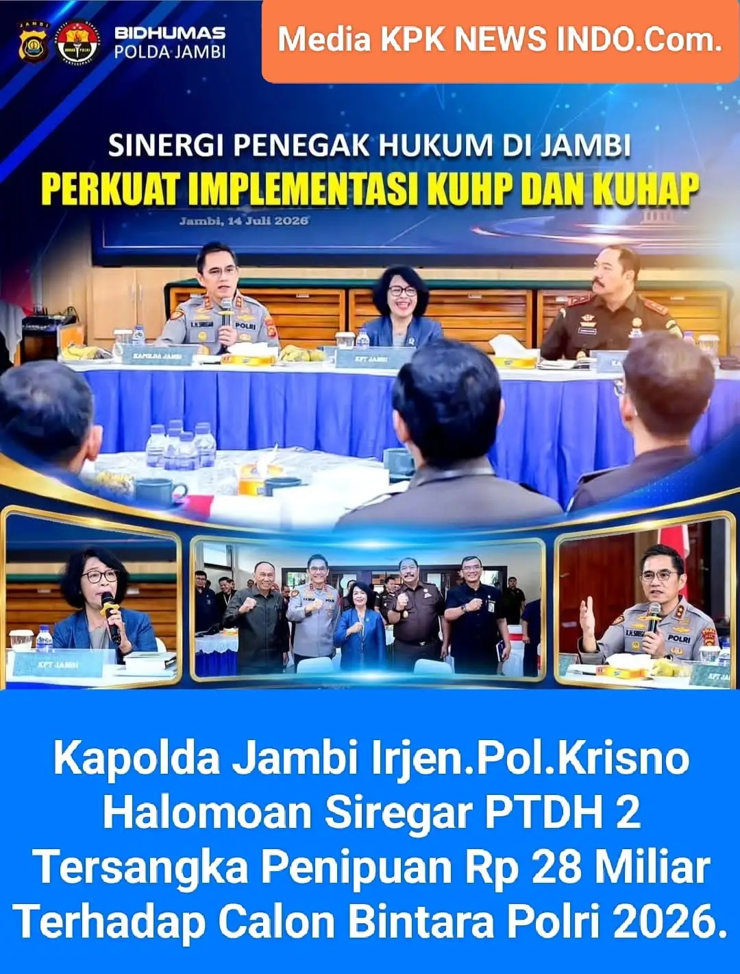 Tak Terima Di Pecat, Briptu MD Ungkap Nama Pejabat POLDA Jambi Terima Dana Segar. Total Rp 28 M?