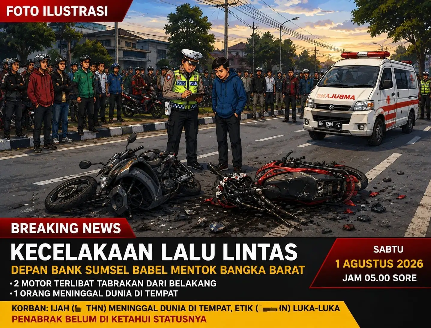 Kecelakaan Maut di Depan Pegadaian Mentok