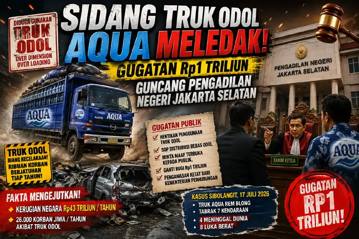 SIDANG TRUK ODOL AQUA MELEDAK! Gugatan Rp1 Triliun Guncang Pengadilan Negeri Jakarta Selatan