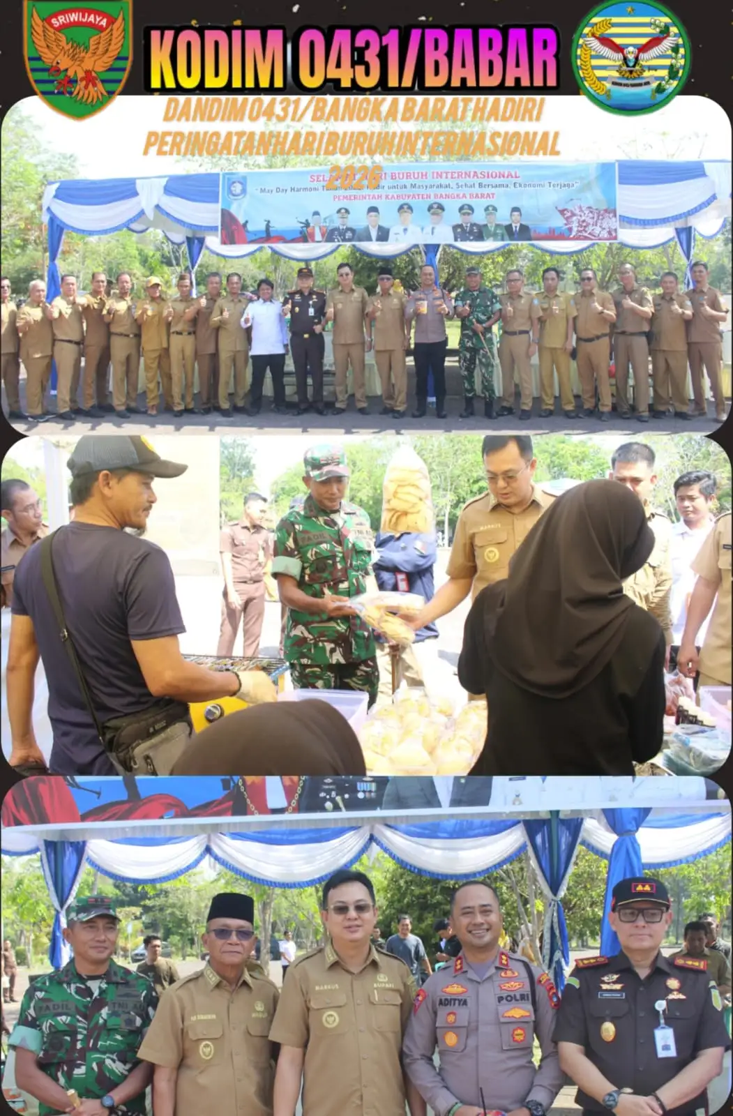 Dandim 0431/Bangka Barat Hadiri Peringatan Hari Buruh Internasional 2026