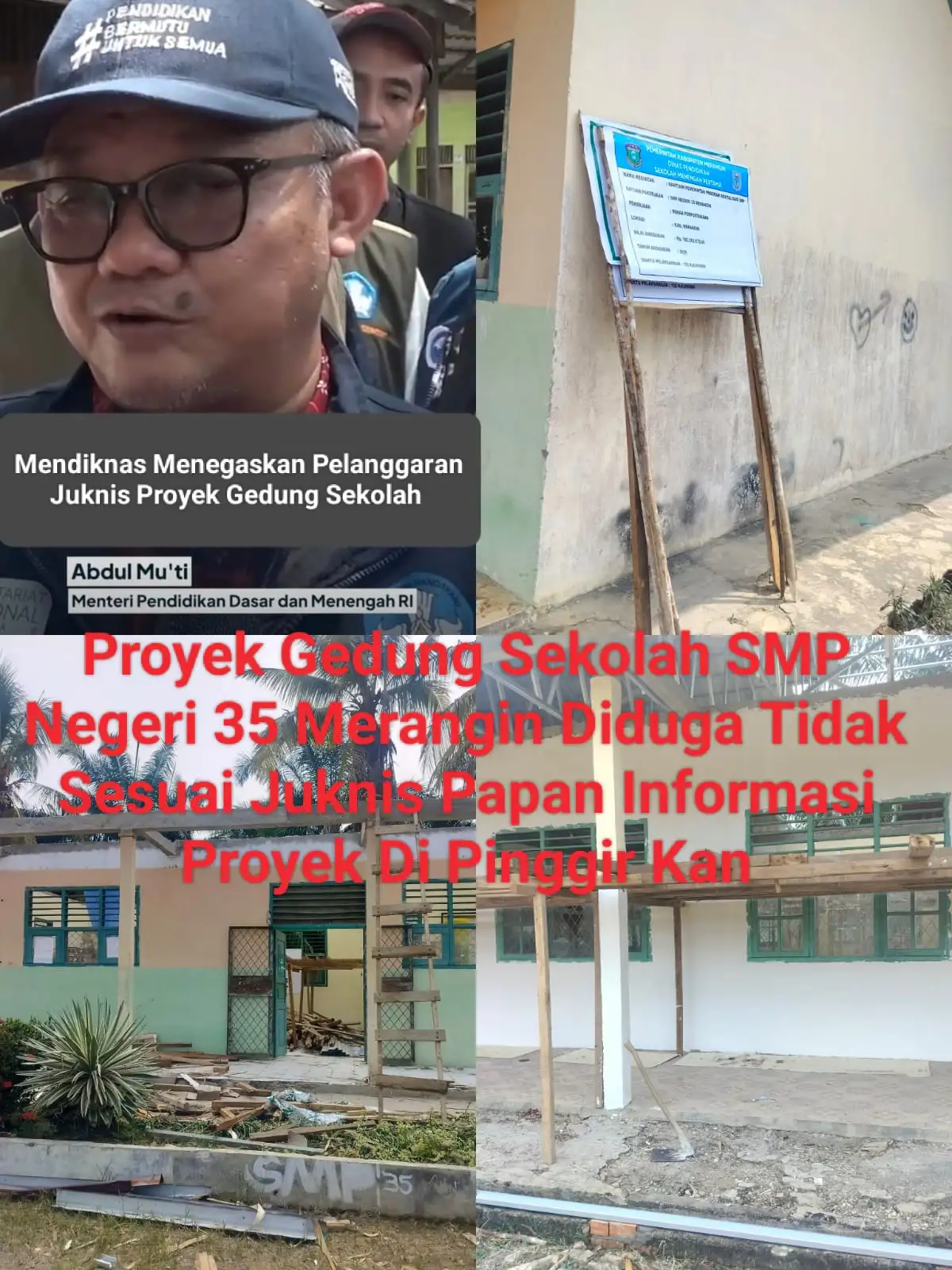 Diduga Pelanggaran Juknis Teknis Proyek Gedung Sekolah SMP Negeri 35 Merangin Tidak Transparan.