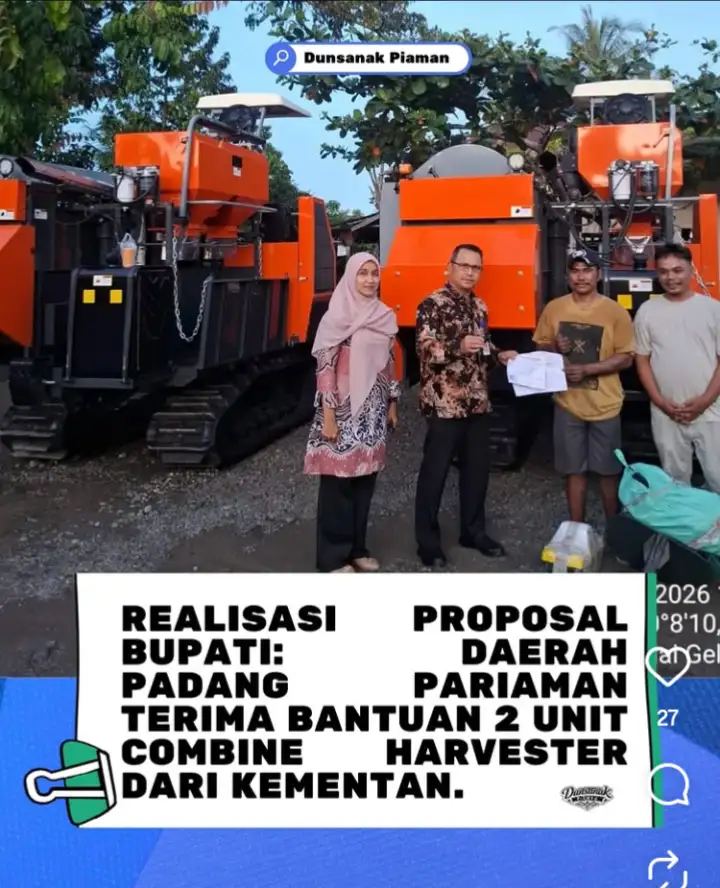 PADANG PARIAMAN PANEN HARAPAN! ALSINTAN RAKSASA TURUN, PETANI SIAP BANGKIT PASCA BENCANA 