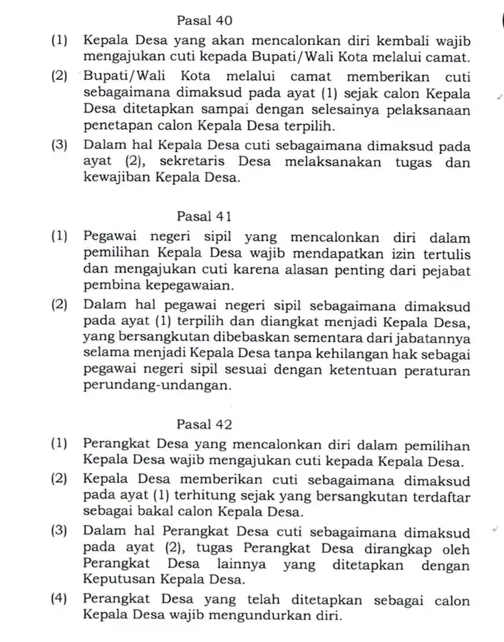 GEGER! ATURAN PILKADES TERKUAK CALON KADES WAJIB CUTI, BAHKAN HARUS MUNDUR! 