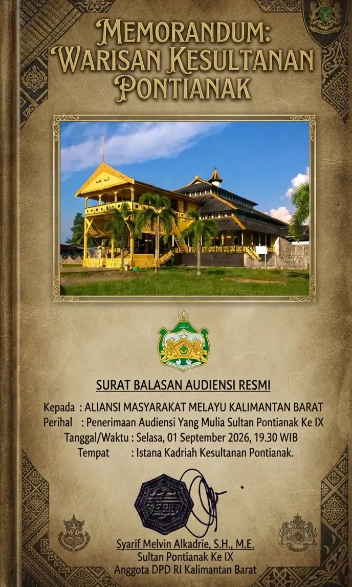 Sultan Pontianak ke IX Sambut Baik Audiensi Aliansi Masyarakat Melayu Kalimantan Barat