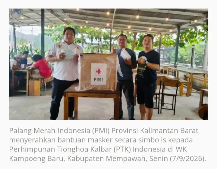 Kolaborasi PMI Kalbar dan PTK Indonesia Salurkan Bantuan Masker untuk Warga Terdampak Kabut Asap di Mempawah ?