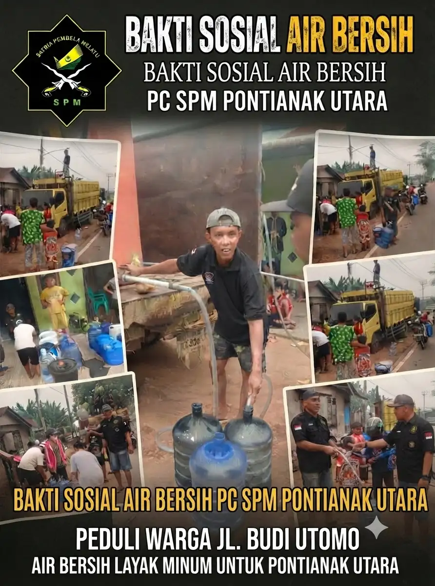 PENGURUS CABANG (PC) SPM PONTIANAK UTARA BAGIKAN AIR BERSIH DAN LAYAK MINUM UNTUK WARGA JL. BUDI UTOMO ?PONTIANAK UTARA
