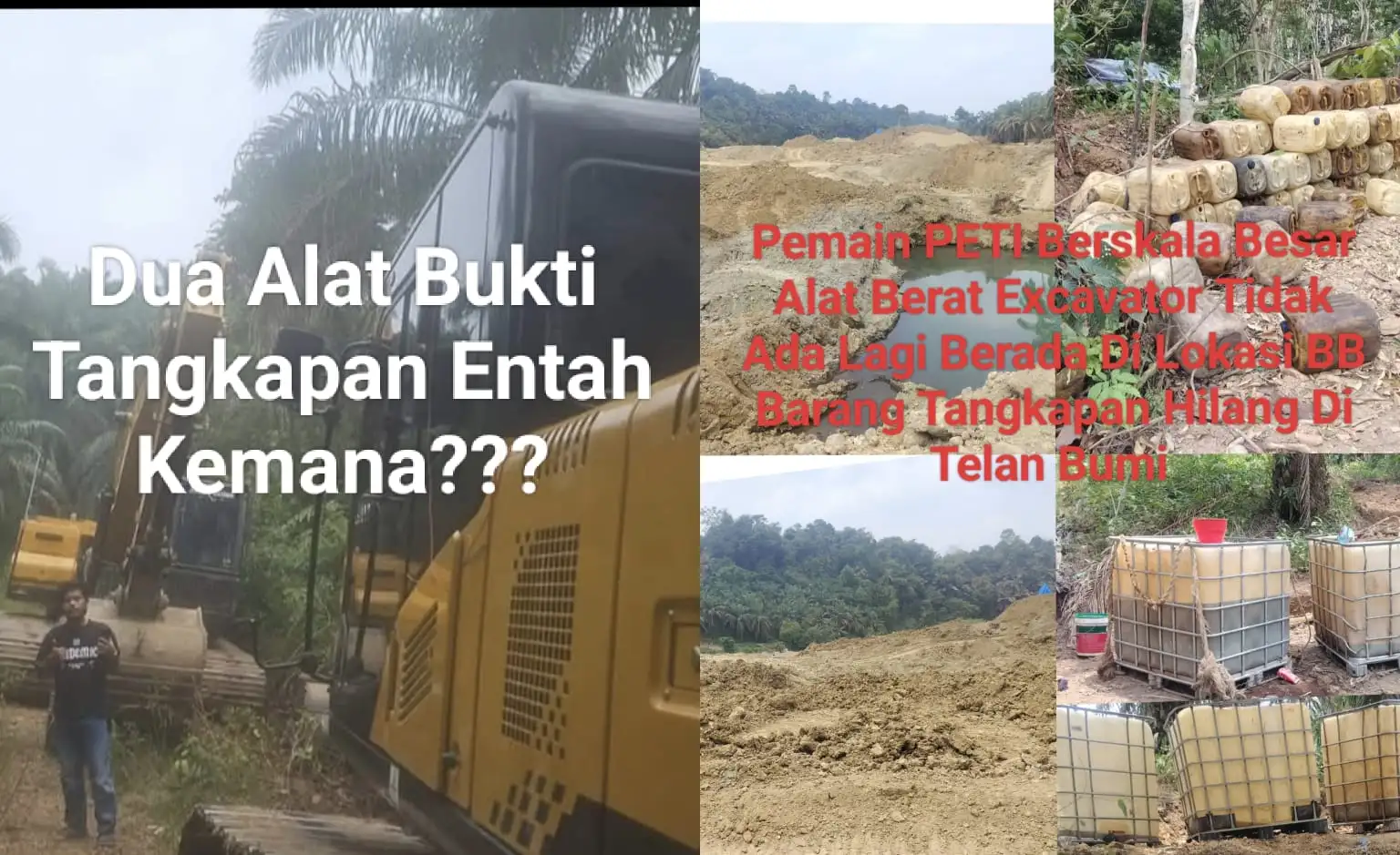 GViral Di Media Sosial Tim Gabungan Polres Merangin,Polsek Bangko,Dan Dua Oknum Anggota Kodim 0420/Sarko Tangkap Dua Alat Berat Excavator Di Desa Pulau Rayo Bangko.