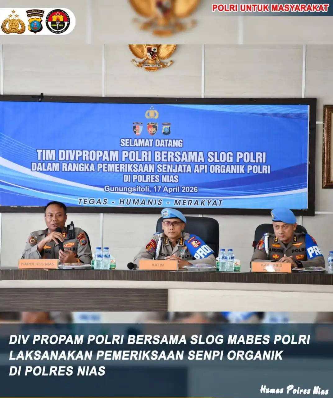 DIV PROPAM POLRI BERSAMA SLOG MABES POLRI LAKSANAKAN PEMERIKSAAN SENPI ORGANIK DI POLRES NIAS