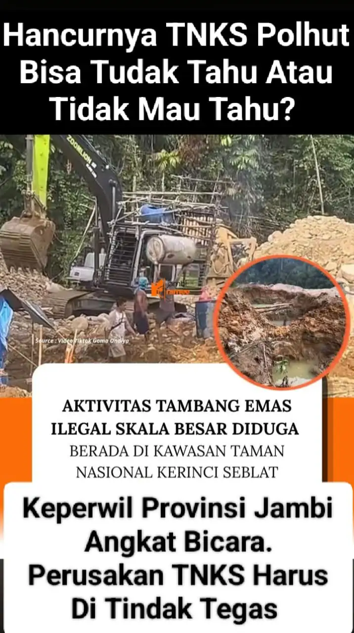 TNKS (TAMAN NASIONAL KERINCI SEBLAT) Tempat Penambangan Emas Tanpa Izin (PETI) Di Wilayah Kerinci Polhut Kemana?.