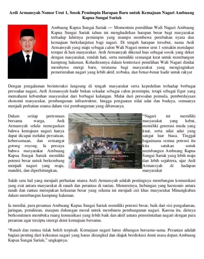Diduga Tulis Artikel Opini untuk Menangkan Salah Satu Calon Wali Nagari, Netralitas Oknum Guru PPPK Dipertanyakan
