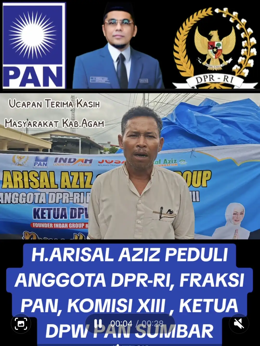 Masyarakat Kabupaten Agam Sampaikan Ucapan Terima Kasih kepada H. Arisal Aziz
