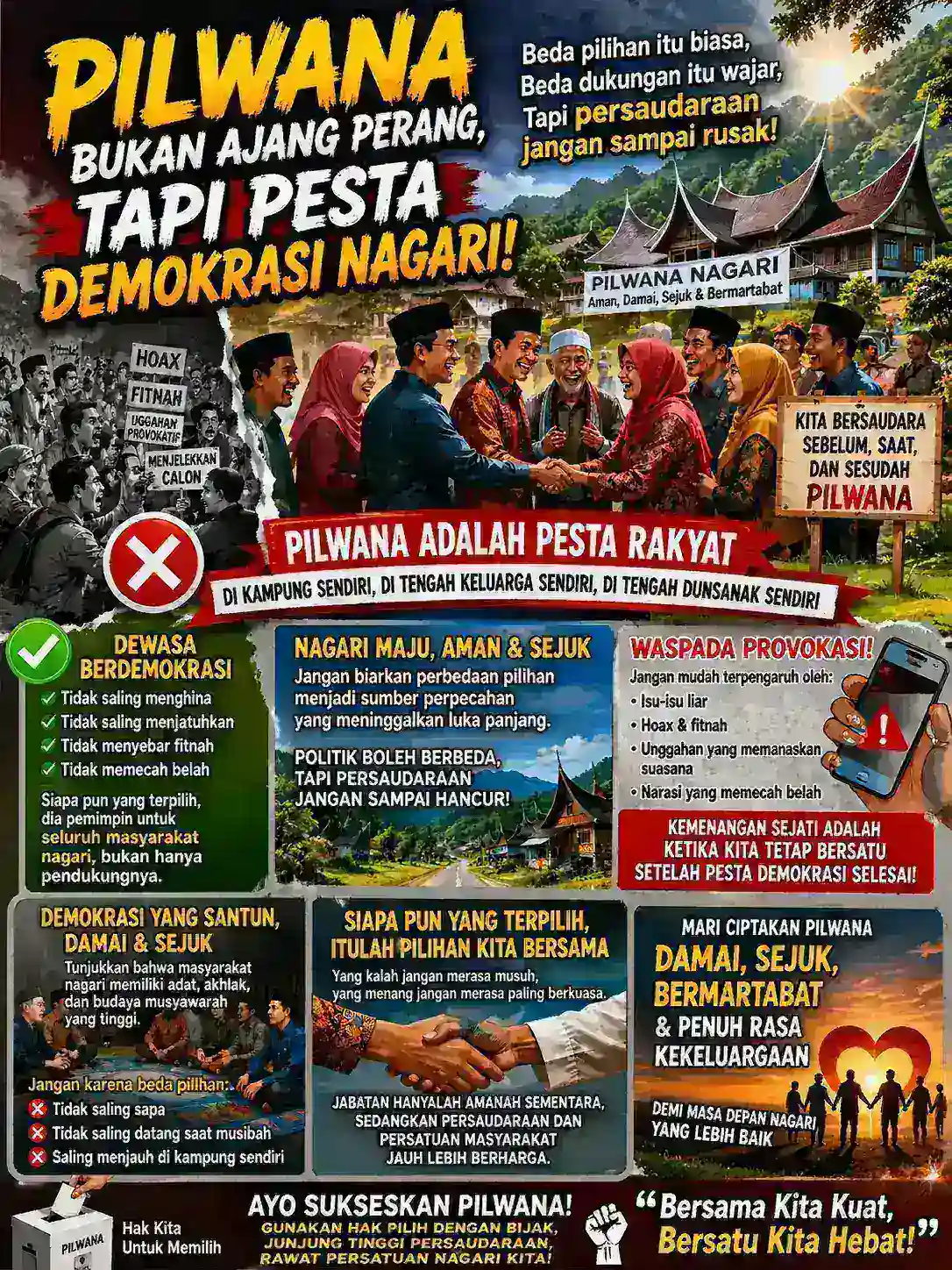 PILWANA BUKAN AJANG PERANG, TAPI PESTA DEMOKRASI NAGARI!”