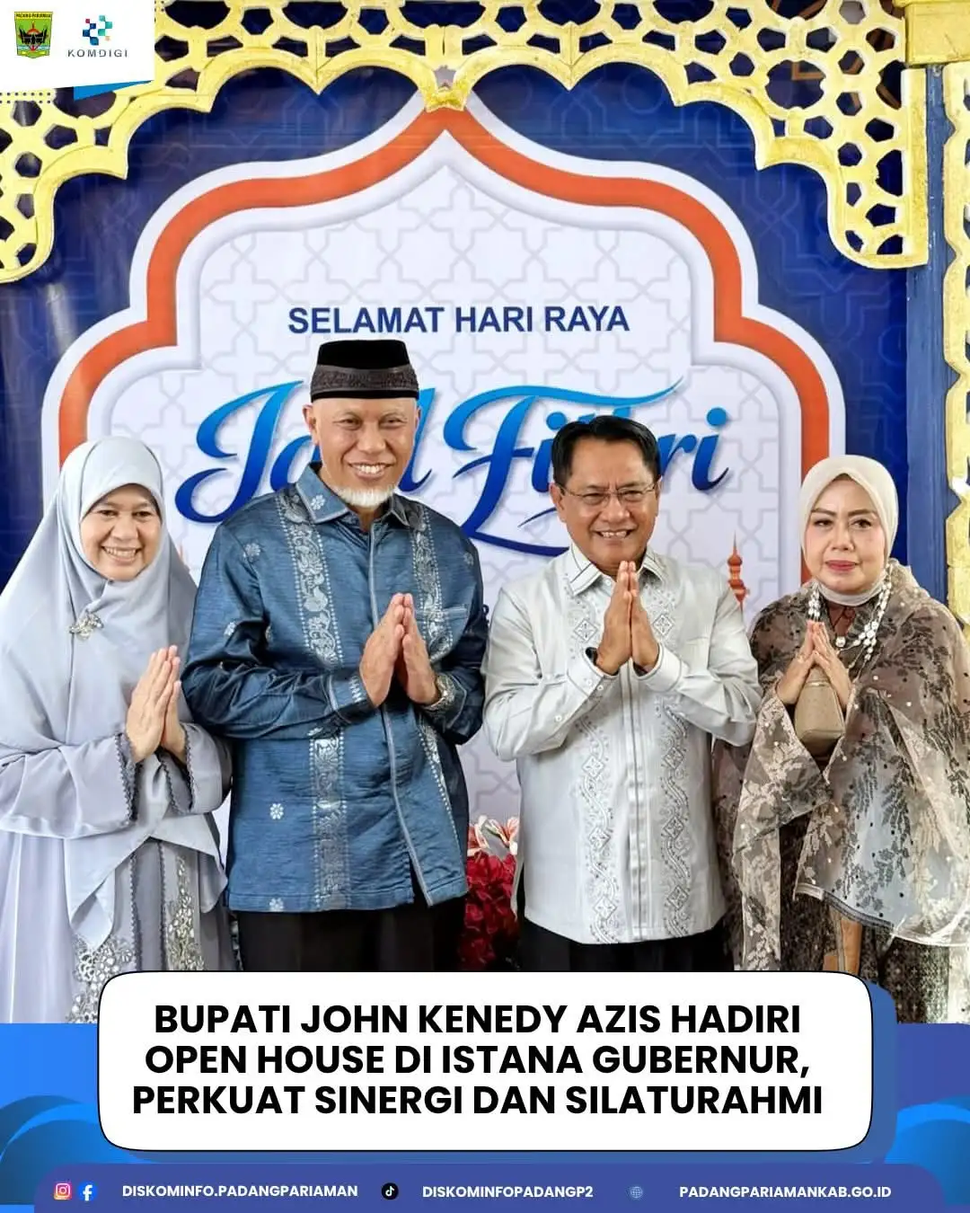 Momentum Kebersamaan, John Kenedy Azis Hadiri Open House Gubernur di Padang