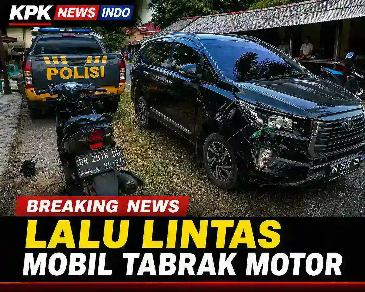 Polres Bangka Barat Tangani Kecelakaan Innova Vs Motor di Jalan Nasional
