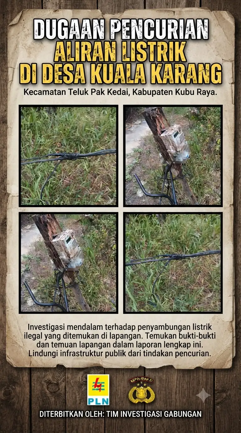Penyalahgunaan Aliran Listrik Tiga Tahun di Desa Kuala Karang: Satu Meteran PLN Disinyalir Suplai Dua Puluh  Pintu Rumah Warga